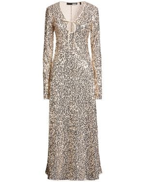 ROTATE BIRGER CHRISTENSEN Sequined Maxi Dress With Deep V-Neckline - Natural