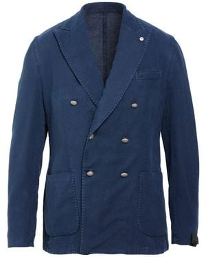 Brando Blazer Cotton, Ramie - Blue