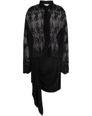 Haveone Mini Dress Polyester, Elastic Fibers - Black