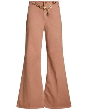 Gaelle Paris Camel Pants Cotton, Elastane - Brown
