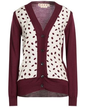 Marni Burgundy Cardigan Virgin Wool, Viscose - Red