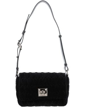 Red(V) Shoulder Bag Textile Fibres - Black