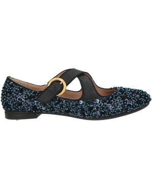 Maliparmi Midnight Ballet Flats Textile Fibers - Blue