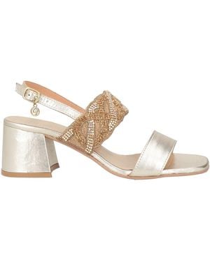 GARDINI SPIRIT Platinum Sandals Leather, Textile Fibers - Natural