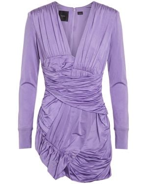 Pinko Mini Dress Acetate, Elastane - Purple
