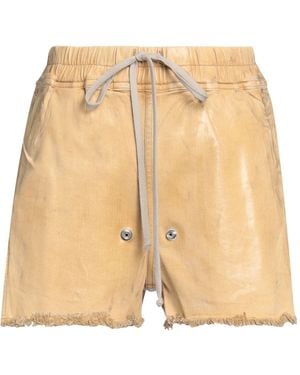 Rick Owens Sand Denim Shorts Cotton - Natural