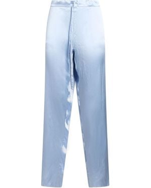 Marques'Almeida Pants Silk - Blue