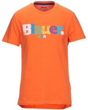 Blauer T-Shirt Cotton - Orange