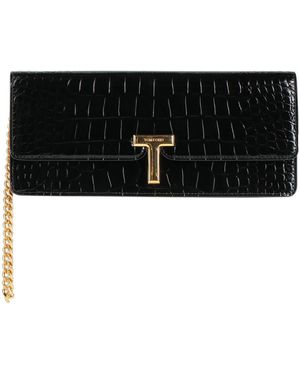 Tom Ford Handbag Calfskin, Brass - Black