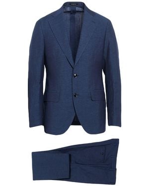 Sartoria Latorre Suit Virgin Wool, Linen - Blue