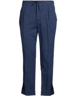 Incotex Pants Linen, Cotton, Elastane - Blue