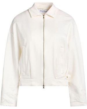Max Mara Ivory Sweatshirt Silk, Cotton, Elastane - White