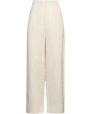 Roberto Collina Cream Pants Polyester, Linen - White