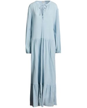 Massimo Alba Sky Maxi Dress Cotton, Silk, Linen - Blue