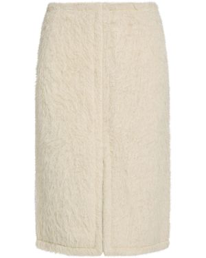 Dries Van Noten Midi Skirt Wool, Alpaca Wool, Polyamide - Natural