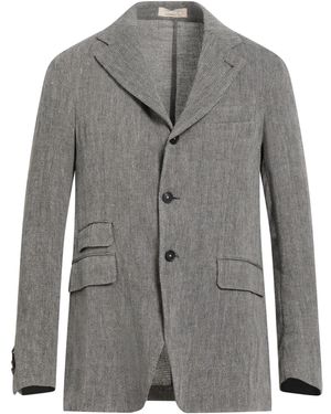 Massimo Alba Charcoal Blazer Linen - Grey