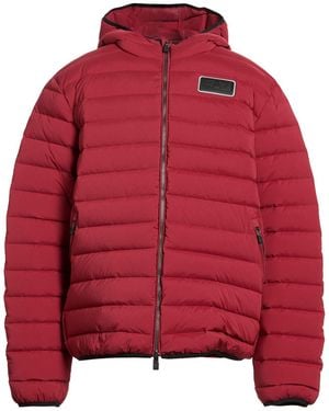 EA7 Burgundy Puffer Polyester, Elastane - Red
