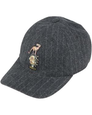 Isabel Benenato Charcoal Hat Wool, Cotton, Polyester - Gray