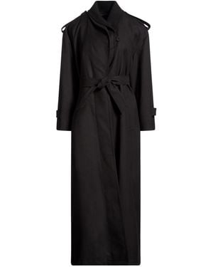Lardini Overcoat & Trench Coat Wool, Cotton - Black