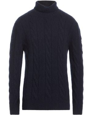 Eleventy Midnight Turtleneck Cashmere, Silk, Polyester - Blue