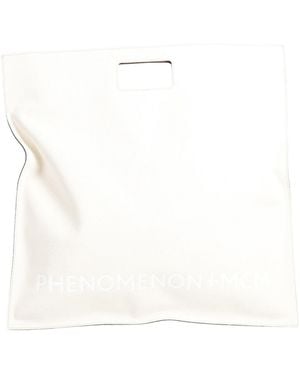 MCM X Phenomenon -- Handbag Textile Fibres, Leather - White