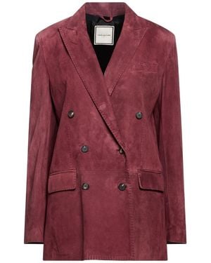 Tagliatore 0205 Burgundy Blazer Lambskin - Red