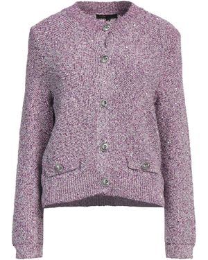 Maje Cardigan Polyester, Cotton, Viscose, Polyamide, Elastane - Purple