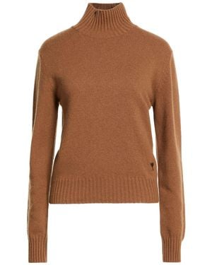Ami Paris Turtleneck Cashmere, Wool - Brown