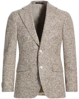 Oscar Jacobson Blazer Cotton, Wool, Polyester - Brown