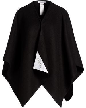 Max Mara Cape Alpaca Wool, Polyamide, Wool - Black
