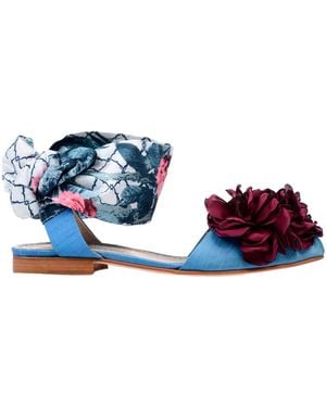 Pokemaoke Ballet Flats Textile Fibers - Blue