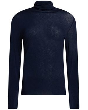 White Wise Midnight T-Shirt Viscose, Nylon, Cashmere, Elastane - Blue