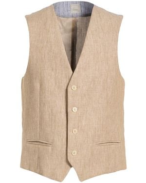 120% Lino Tailored Vests - Natural
