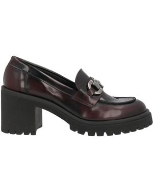 Nila & Nila Burgundy Loafers Synthetic Material - Black
