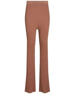 Pinko Camel Pants Viscose, Polyamide, Polyester - Brown