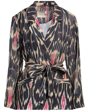 Momoní Belted Viscose Linen Jacket - Gray