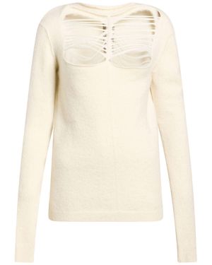 Rick Owens Ivory Jumper Alpaca Wool, Polyamide, Wool, Elastane - Natural