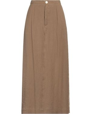 Alysi Khaki Maxi Skirt Lyocell, Linen, Viscose, Polyester, Polyamide - Brown