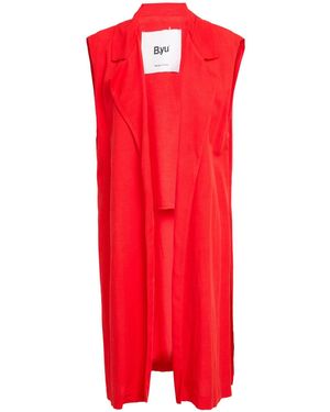 B.yu Overcoat & Trench Coat Viscose, Linen - Red