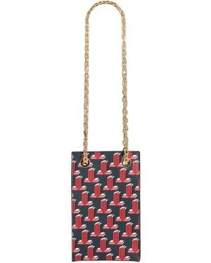Lanvin Midnight Shoulder Bag Calfskin, Brass - White