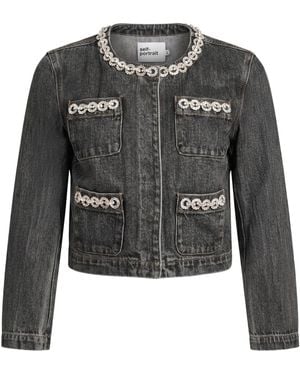 Self-Portrait Jeansjacke/-Mantel - Grau