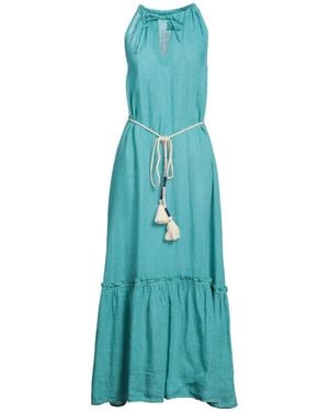 120% Lino Maxi-Kleid - Blau