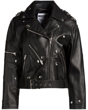 Moschino Jacket Leather - Black