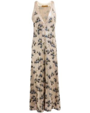 Siyu Maxi Dress Polyamide, Elastane, Metallic Fibre - Natural