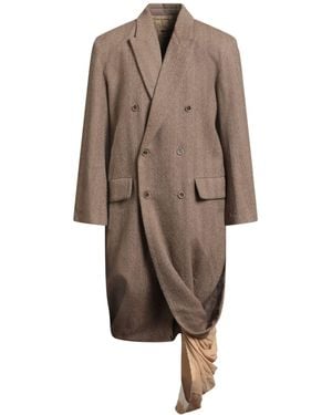 Uma Wang Coat Virgin Wool, Silk - Brown