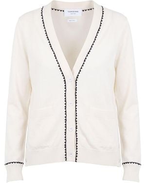 Thom Browne Cardigan Silk, Cotton - Natural