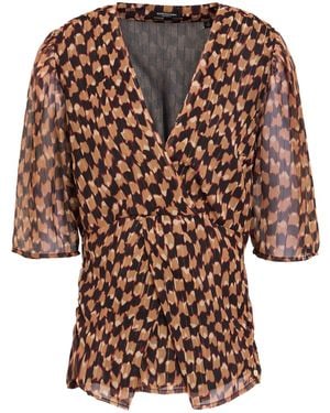Maison Scotch Top Polyester - Brown