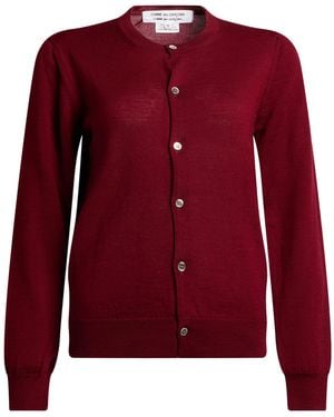 Comme des Garçons Burgundy Cardigan Wool - Red