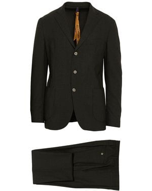 Santaniello Dark Suit Wool, Polyester, Elastane - Black