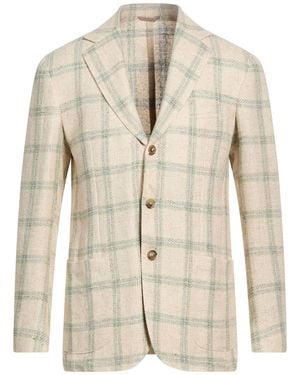 De Petrillo Ivory Blazer Silk, Linen, Virgin Wool - Natural